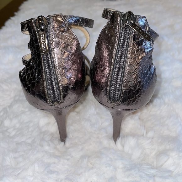 Jimmy Choo Snakeskin Cage‎ Heels Silver Size 8/38 - Picture 9 of 12
